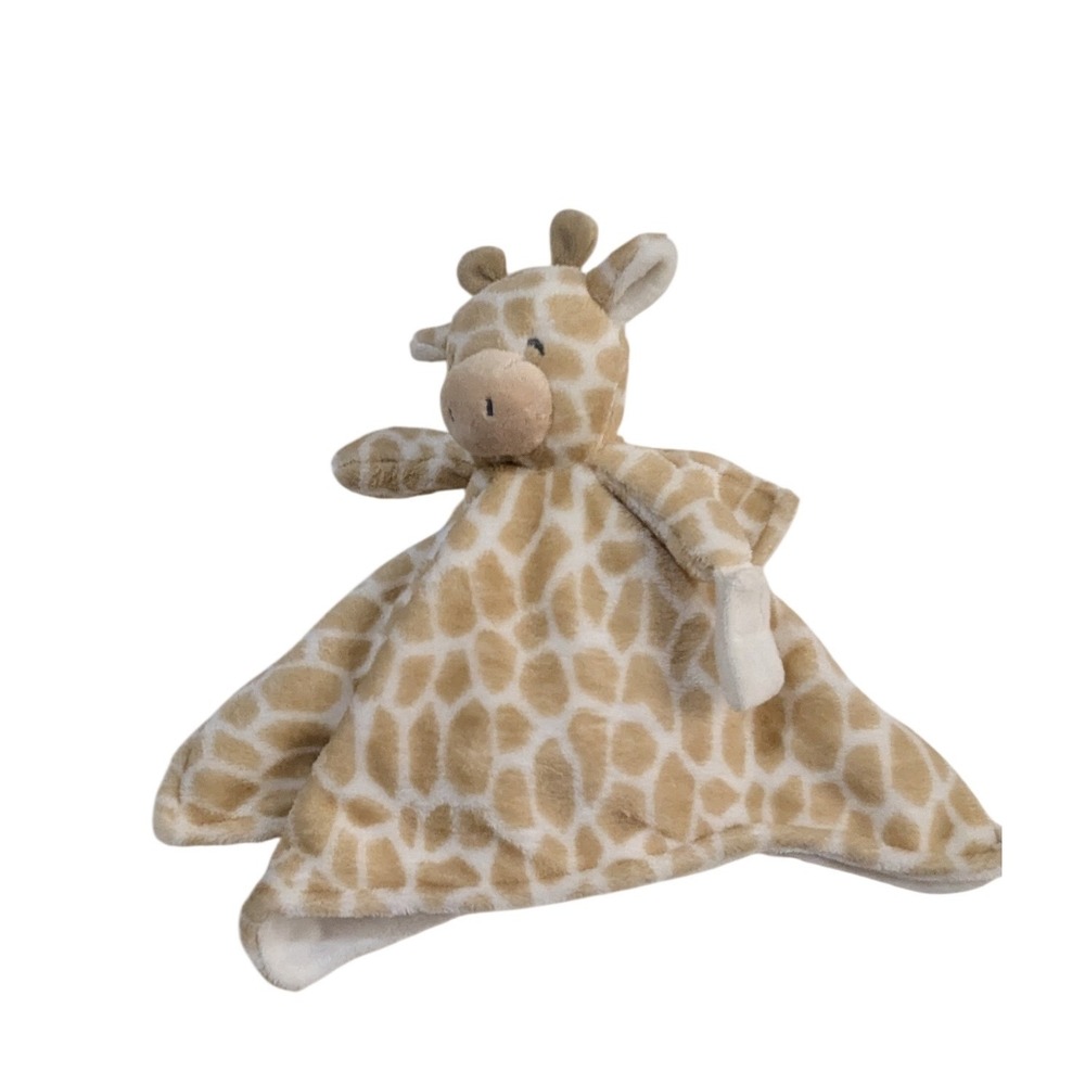 Carters Giraffe Security Blanket Lovey Tan White Animal Print Plush Baby‎